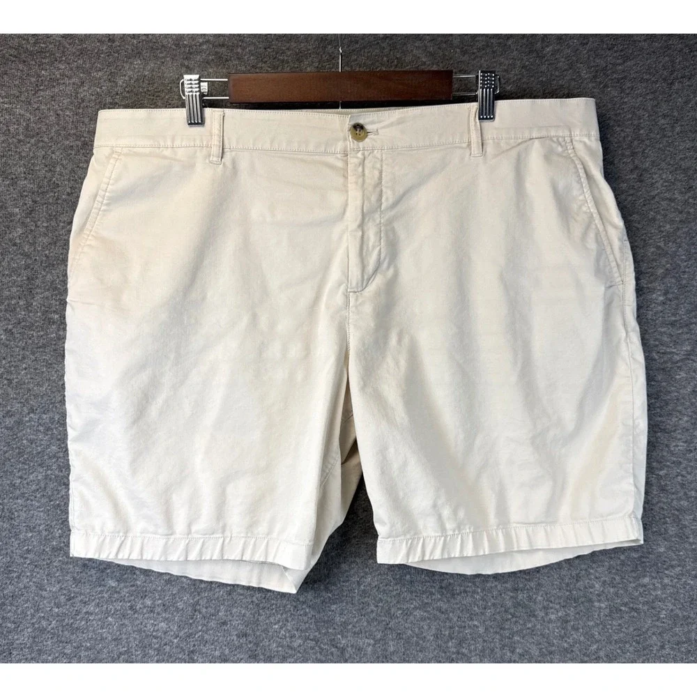Faherty Movement Chino Shorts Mens 38 Sand CoolMax Organic Cotton Stretch Travel